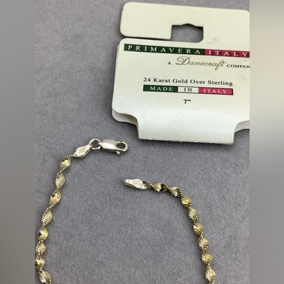 Vintage 24kt gold over Sterling bracelet - Picture 4 of 4